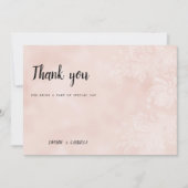 Elegant perzik wit bloemkant lijst Dank u Kaart (Voorkant)