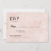 Elegant perzik wit bloemkant lijst RSVP Kaart (Voorkant)