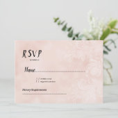 Elegant perzik wit bloemkant lijst RSVP Kaart (Staand voorkant)