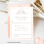 Elegant PerzikMonogram en Waterverf RSVP