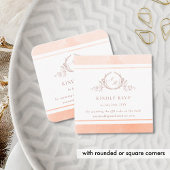 Elegant perzikmonogram RSVP en QR-code Informatiekaartje