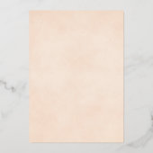 Elegant PerzikRoos met Roos Gold Vrijgezellenfeest Folie Uitnodiging (Achterkant)