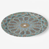 Elegant Perzisch Blauw Arabesk Oosters Patroon Papieren Bordje (Gekanteld)