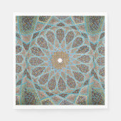 Elegant Perzisch Blauw Arabesk Oosters Patroon Servet (Voorkant)