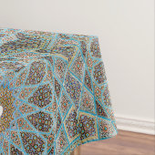 Elegant Perzisch Blauw Arabesk Oosters Patroon Tafelkleed (Voorbeeld)
