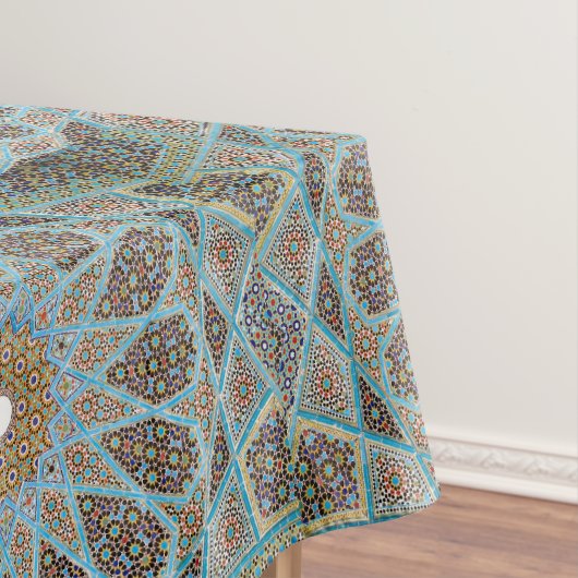 Elegant Perzisch Blauw Arabesk Oosters Patroon Tafelkleed (Voorbeeld)