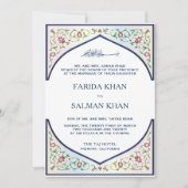 Elegant Perzisch Koninklijk Blauw Mozaïek Moslim B Kaart (Voorkant)