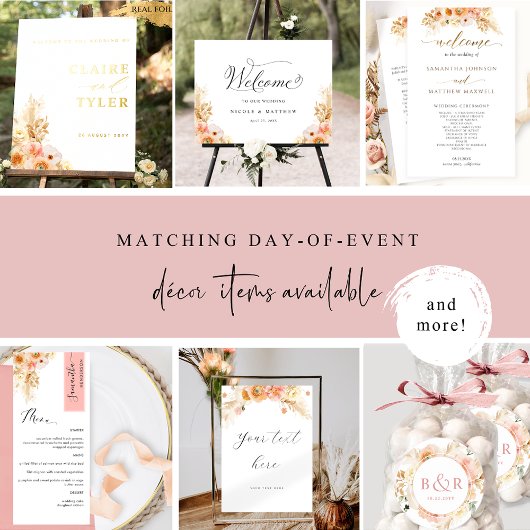 Elegant Perzische Blush Cream and Coral Wedding Kaart