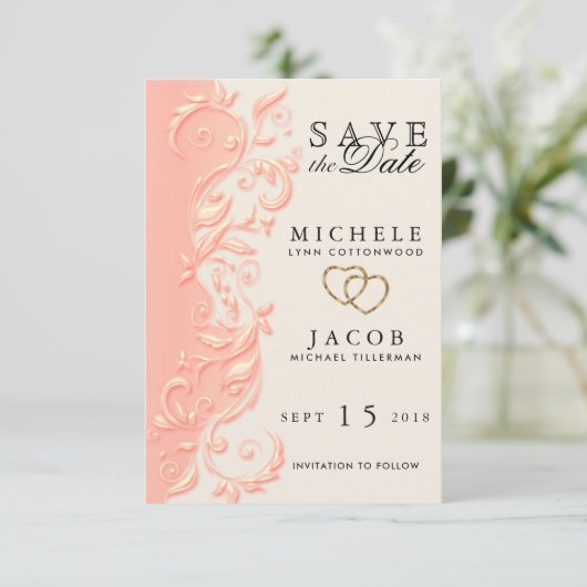 Elegant Perzische draai Sla de datum op Save The Date (Staand voorkant)