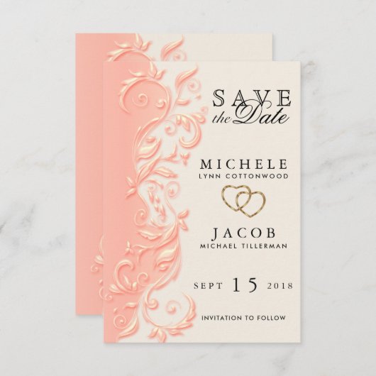 Elegant Perzische draai Sla de datum op Save The Date (Voorkant / Achterkant)