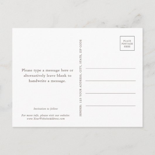 Elegant Perzische Waterverf sparen de Datum Aankondigingskaart (Achterkant)