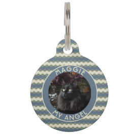 Elegant Pet Appreciation Gift Chevron Motif Huisdierpenning