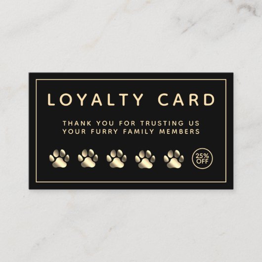 Elegant pet business loyalty visitekaartje (Voorkant)