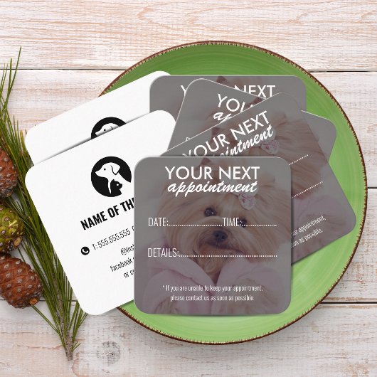 Elegant Pet Care Appointment Card with Logo Afsprakenkaartje