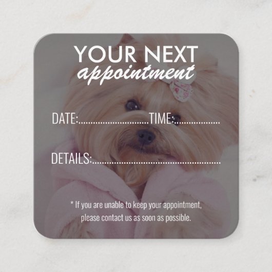 Elegant Pet Care Appointment Card with Logo Afsprakenkaartje (Voorkant)