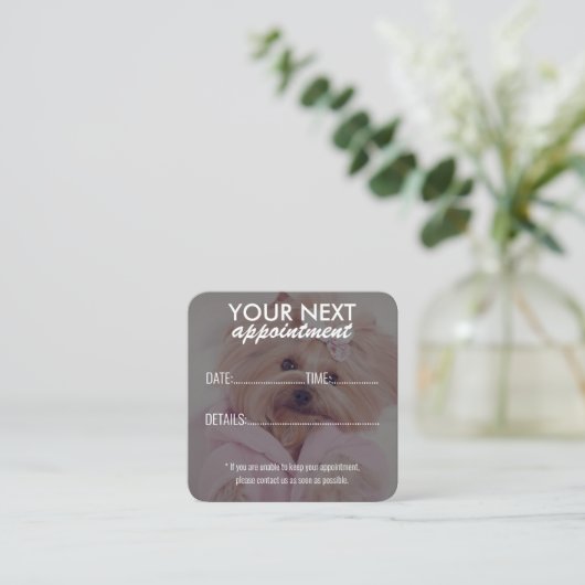 Elegant Pet Care Appointment Card with Logo Afsprakenkaartje (Staand voorkant)