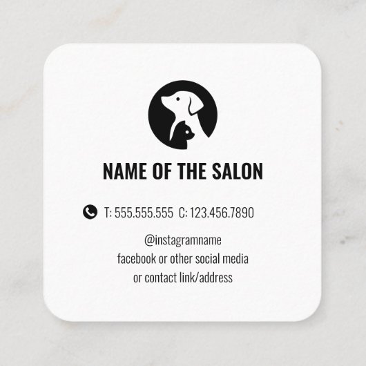 Elegant Pet Care Appointment Card with Logo Afsprakenkaartje (Achterkant)