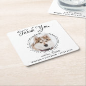 Elegant Pet Foto Dank je Dog Wedding Kartonnen Onderzetters (Schuin)