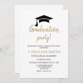 Elegant Pet Graduation Party Invitation Kaart (Voorkant / Achterkant)