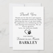 Elegant Pet Memorial 5 gepersonaliseerde fotocolla Bedankkaart (Achterkant)