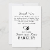 Elegant Pet Memorial Persoonlijk 5 Foto Collage Bedankkaart (Achterkant)