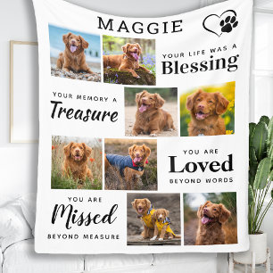 Elegant Pet Memorial Persoonlijk 8 Foto Collage Fleece Deken