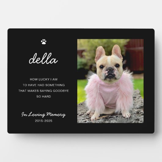 Elegant Pet Memorial | Photo Keepsake Plaque Fotoplaat (voorkant)