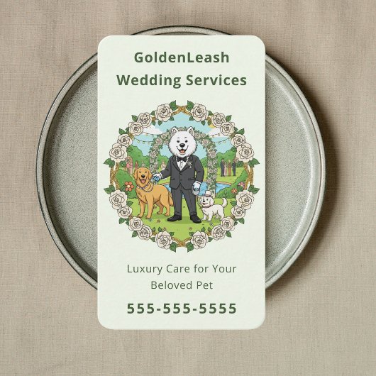 Elegant Pet Wedding Sitter Wedding Dog Handler Visitekaartje