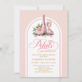 Elegant petals and prosecco bridal blush gold kaart (Voorkant)