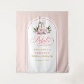 Elegant petals and prosecco bridal shower banner wandkleed (Voorkant)