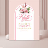Elegant petals and prosecco bridal shower banner wandkleed