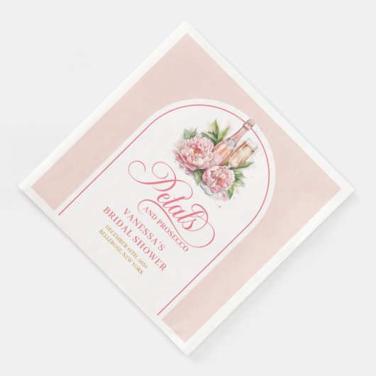 Elegant Petals and Prosecco Wedding Shower Napkins Servet (Hoek)