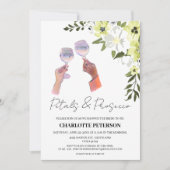 Elegant Petals en Prosecco Vrijgezellenfeest Kaart (Voorkant)