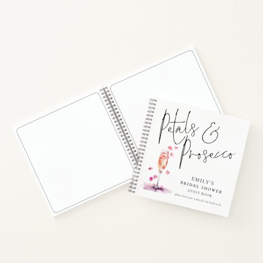 Elegant Petals Prosecco Vrijgezellenfeest Gastenbo Notitieboek (Binnen)