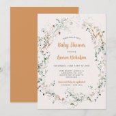 Elegant Petite Wildflower baby shower Kaart (Voorkant / Achterkant)