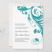 Elegant Petrol Wedding Invitations Kaart (Voorkant)