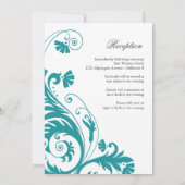 Elegant Petrol Wedding Invitations Kaart (Achterkant)