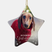 Elegant Pets 'Eerste Kerstmis' 2 FotoKerstmis Keramisch Ornament (Rechts)