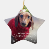 Elegant Pets 'Eerste Kerstmis' 2 FotoKerstmis Keramisch Ornament (Voorkant)