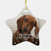 Elegant Pets 'Eerste Kerstmis' 2 FotoKerstmis Keramisch Ornament (Achterkant)