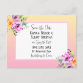 Elegant Petunias Bloemenbruiloft Save the Date Briefkaart (Voorkant)