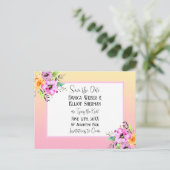 Elegant Petunias Bloemenbruiloft Save the Date Briefkaart (Staand voorkant)