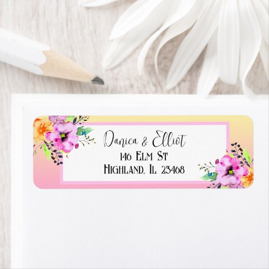 Elegant Petunias Bloemengeel en roze Etiket (Insitu)