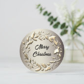 Elegant Pewter en Bleek kerstmis Feestdagenkaart (Staand voorkant)