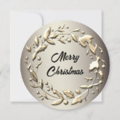 Elegant Pewter en Bleek kerstmis Feestdagenkaart (Voorkant)