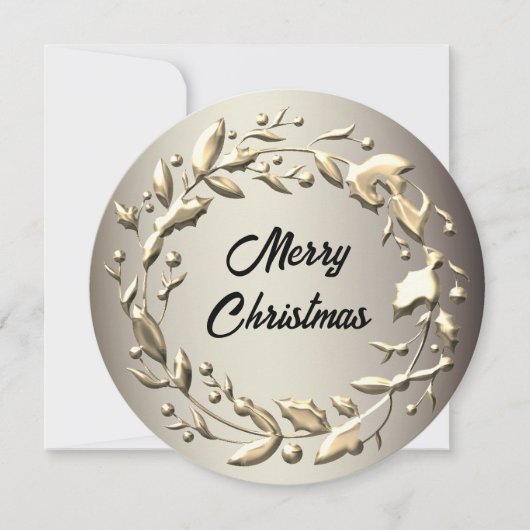 Elegant Pewter en Bleek kerstmis Feestdagenkaart (Voorkant)