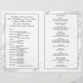 Elegant Pewter Floral Wedding Programme (Achterkant)