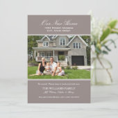Elegant Pewter Grey Our New Home Foto Moving Aankondiging (Staand voorkant)
