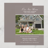 Elegant Pewter Grey Our New Home Foto Moving Aankondiging (Voorkant / Achterkant)