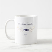 Elegant PhD Blue Gold Afstuderen Koffiemok (Links)